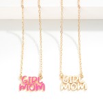 Wholesale enamel Girl Mom Pendant Necklace L Extender L