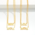 Wholesale dainty Chain Link Necklace Set Studded Mama Mini Pendants L Extenders