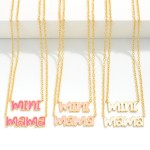 Wholesale dainty Chain Link Necklace Set Enamel Mama Mini Pendants L Extenders L