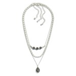 Wholesale piece Chain Link Necklace Set Semi Precious Stone Beaded Pendant Acce