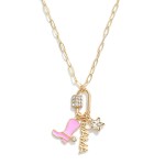 Wholesale chain Link Necklace Western Star Mama Pendant L Extender L