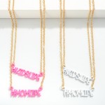 Wholesale set Two Necklace Set KIDSLIFE MOMLIFE Pendants L Extenders L