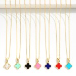 Wholesale dainty Chain Link Necklace Clover Pendant L Extender L Gold K Dipped S