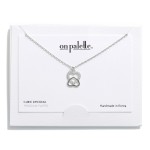 Wholesale dainty Chain Link Necklace Cubic Zirconia Double Heart Pendant L Exten