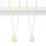 Wholesale dainty Chain Link Necklace Cubic Zirconia Double Heart Pendant L Exten