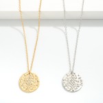 Wholesale chain Link Necklace Rhinestone Studded Metal Disk Pendant L Extender L