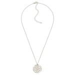 Wholesale chain Link Necklace Rhinestone Studded Metal Disk Pendant L Extender L