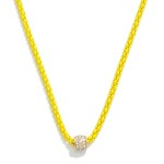 Popcorn Chain Necklace Featuring Crystal Cuff Pendant.

- Approximately 16" L
- Extender 2.5" L