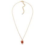 Dainty Chain Link Necklace Featuring Enamel Football Pendant With Bow

- Approximately 16" L 
- Extender 3" L