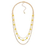 Set of 3 Dainty Chain Link Necklace With Enamel Detailing 

- Approximately 15-17" L
- Extender 3" L