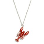 Chain Link Necklace Featuring Lobster Pendant

- Approximately 18" L
- Extender 3" L