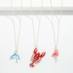 Chain Link Necklace Featuring Lobster Pendant

- Approximately 18" L
- Extender 3" L