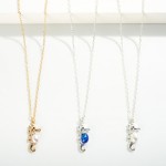 Wholesale chain Link Necklace Metal Seahorse Pendant L Extender L