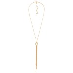 Wholesale dainty Brass Chain Link Necklace Knot Tassel Detailing L Extender L Br