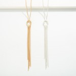 Wholesale dainty Brass Chain Link Necklace Knot Tassel Detailing L Extender L Br