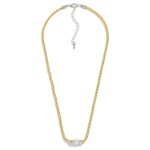 Mesh Chain Link Necklace Featuring Pearl Pendant

- Approximately 18" L
- Extender 3" L