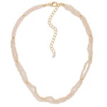 Wholesale two Strand Beaded Necklace Gold Accent Beads L Extender L