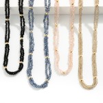 Wholesale two Strand Beaded Necklace Gold Accent Beads L Extender L