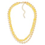 Two Strand Necklace Featuring Beaded and Sunburst Disc Chains

- Approximately 16" L
- Extender 3" L