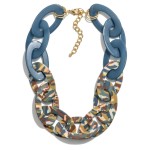 Oversized Marbled Acetate Chain Link Necklace

- Approximately 22" L
- Extender 3" L