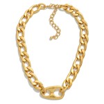 Wholesale oversized Chain Link Necklace Bottle Cap Pendant L Extender L
