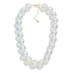 Wholesale chunky Iridescent Beaded Necklace L Extender L