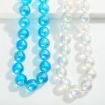 Wholesale chunky Iridescent Beaded Necklace L Extender L