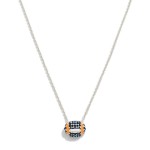 Chain Link Necklace Featuring Rhinestone Studded Football Pendant

- Approximately 16" L
- Extender 3" L