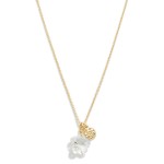 Wholesale chain Link Necklace Faceted Rhinestone Flower Pendant L Extender L