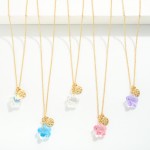 Wholesale chain Link Necklace Faceted Rhinestone Flower Pendant L Extender L