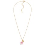 Wholesale chain Link Necklace Faceted Rhinestone Flower Pendant L Extender L