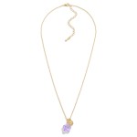 Wholesale chain Link Necklace Faceted Rhinestone Flower Pendant L Extender L