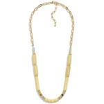 Beaded Chain Link Necklace Featuring Tube And Disc Beads

- Approximately 20" L
- Extender 2" L