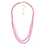 Triple Strand Necklace Featuring Heishi And Chain Link Details

- Approximately 16" L
- Extender 3" L