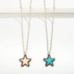 Western Chain Link Necklace Featuring Star Pendant

- Approximately 18" L
- Extender 3" L