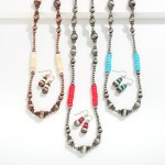 Wholesale long Layered Western Beaded Necklace Set Natural Stone Disk Beads Natu