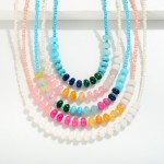 Wholesale short Beaded Necklace Oval Smooth Beads L Extender L