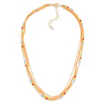 Wholesale triple Layered Necklace Gold Details L Extender L