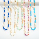 Wholesale pearl Stone Beaded Necklace L Extender L