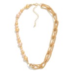 Wholesale mixed Chain Link Pearl Beaded Necklace L Extender L