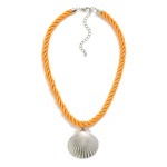 Twisted Cable Necklace With Shell Pendant

- Approximately 14" L
- Extender 3" L