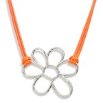 Wholesale braided Cord Necklace Metal Flower Pendant L Extender L