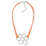 Wholesale braided Cord Necklace Metal Flower Pendant L Extender L