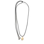 Braided Necklace With Gold Teardrop Pendant 

- Approximately 18" L
- Knotted Closure 