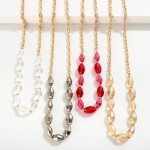 Wholesale chain Link Necklace Faceted Tapered Bead Details L Extender L