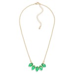 Wholesale gold Chain Link Necklace Crystal Beaded Bar Pendant L Extender L