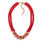 Wholesale beaded Layered Necklace Gold Details L Extender L