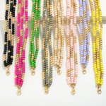 Wholesale layered Wood Beaded Necklace Gold Accents L Extender L