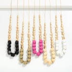 Wholesale long Chain Link Necklace Wood Beaded Details L Extender L