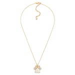 Wholesale dainty Chain Link Necklace Rhinestone Acetate Paw Print Pendant L Exte